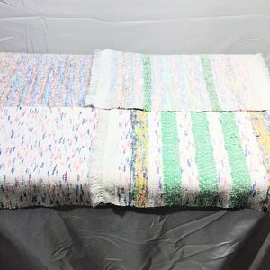 Set Of 4 Cottagecore Cotton Handwoven 12" X 18" Vintage Frilly Placemats